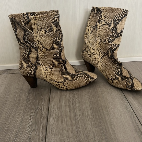 Free People Adella taupe boots Python snakeskin - Picture 2 of 6